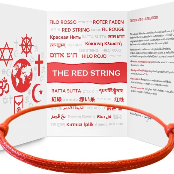Red String Bracelet Handmade in Holy Land Adjustable Spiritual Luck Love - Picture 1 of 6